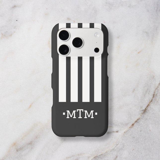 Monogram Bold Modern Stripe Black (Creator Uploaded)
