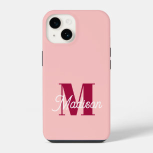 Monogram Bold Pink Personalised Initials iPhone 14 Case