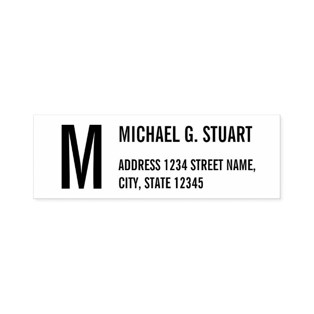 Monogram Bold Text Return Address Self-inking Stamp (Design)