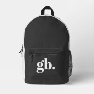 Monogram Bold Vintage Black Printed Backpack