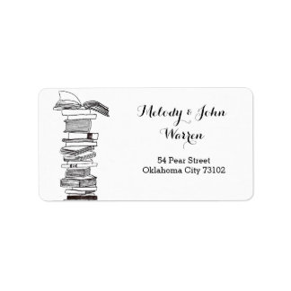 Monogram Booklover Business Address Label