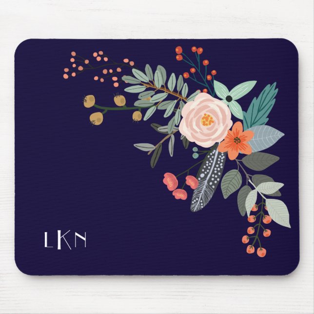 Monogram Botanical Mouse Pad (Front)
