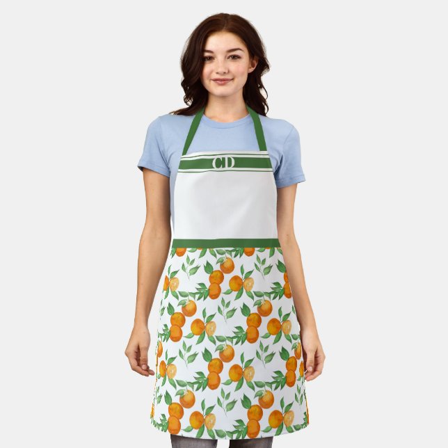 Monogram Botanical Oranges Apron (Worn)