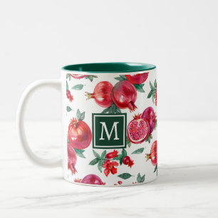 Monogram Botanical Pomegranate Mug