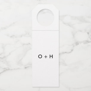Monogram Bottle Tag   White