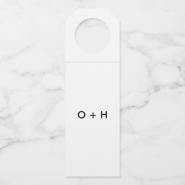 Monogram Bottle Tag | White (Front)