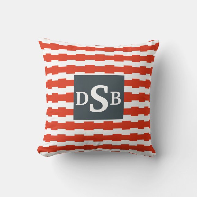 Monogram Boxstripe Pattern Cushion (Front)