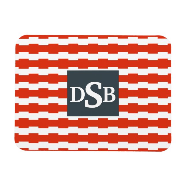 Monogram Boxstripe Pattern Magnet (Horizontal)