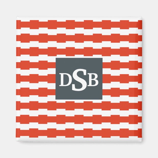 Monogram Boxstripe Pattern Magnet (Front)