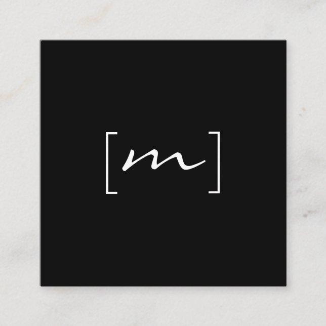 Monogram Bracket Square Business Card (Front)