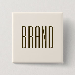 Monogram, Brand or Business Name   Off-white Brown 15 Cm Square Badge