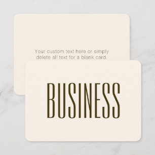 Monogram, Brand or Business Name Off-white Brown Card