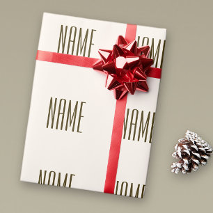 Monogram, Brand or Business Name   Off-white Brown Wrapping Paper