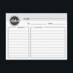 Monogram Bridal Shower Recipe Card<br><div class="desc">Start the bride off right with a collection of recipes from all her shower guests. Include this recipe card in the bridal shower invitation.</div>