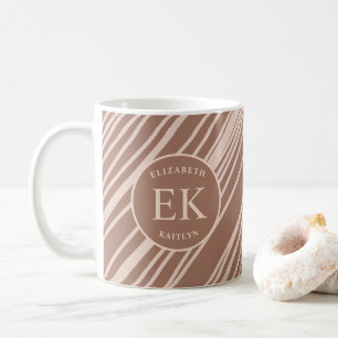 Monogram Brown Abstract Coffee Mug