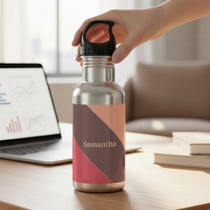 Monogram Brown and Maroon Striped 532 Ml Water Bottle