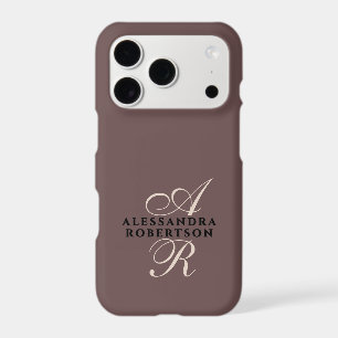 Monogram Brown Beige Black Minimalist Stylish Chic