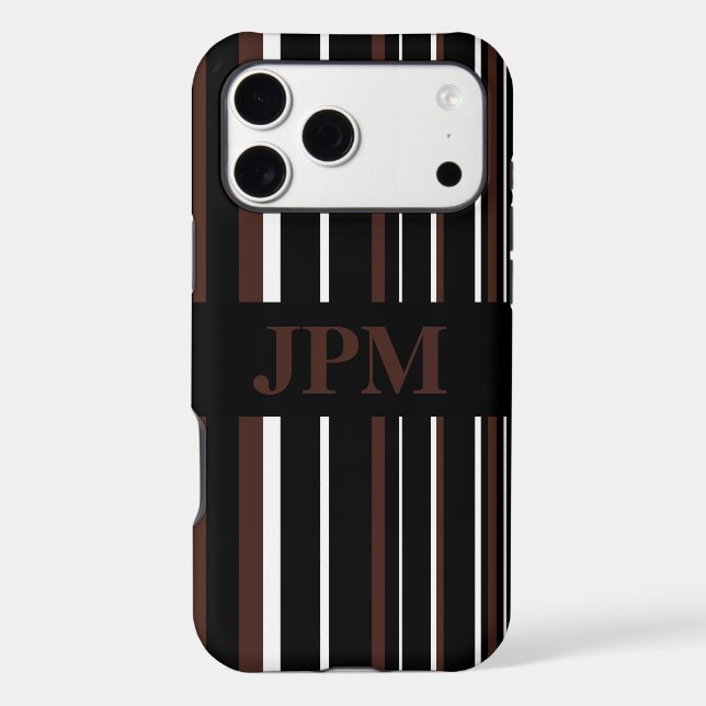 Monogram Brown, Black Barcode Stripe (Back)