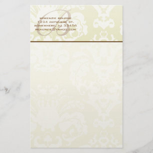 Monogram Brown & Creme Stationery