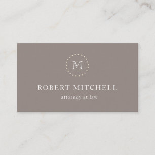 Monogram Brown Elegant Professional Business Card
