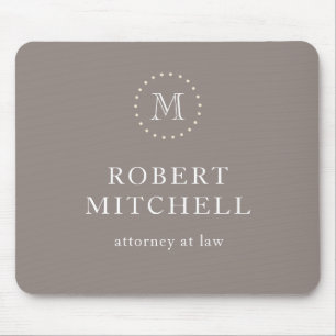 Monogram Brown Elegant Professional Mousepad