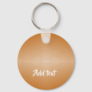 Monogram brown leather textured key ring