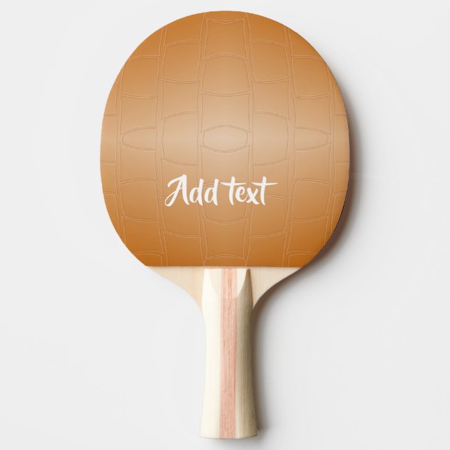 Monogram brown leather textured ping pong paddle (Front)