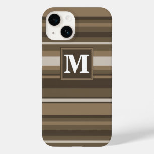 Monogram Brown stripes Case-Mate iPhone 14 Case