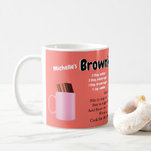 Monogram Brownie in a Mug Coral Classic