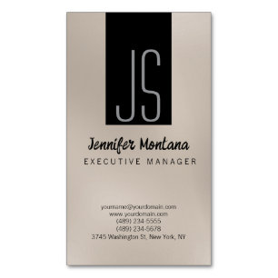 Monogram Browny Beige Black Manager Business Card