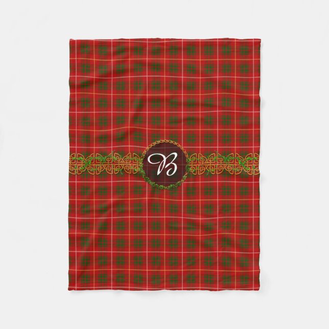 Monogram Bruce Tartan Fleece Blanket (Front)