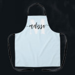 Monogram Brush Calligraphy Blue Apron<br><div class="desc">Bold serif monogram combined with brush handwritten calligraphy.</div>
