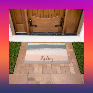 Monogram Brush Strokes Colourful Doormat