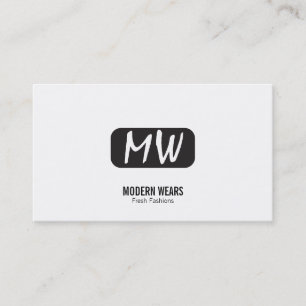 Monogram Brush Type Face Business Card