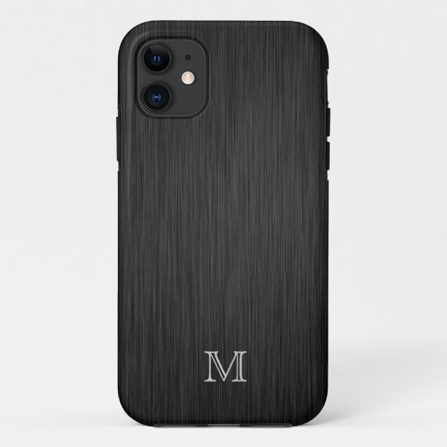 Monogram Brushed Metal Look iPhone 5 Case (Back)
