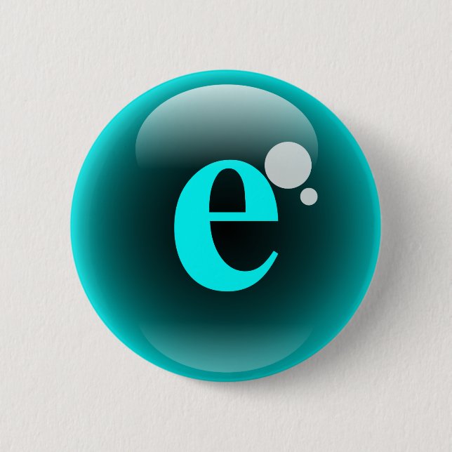 Monogram Bubble E 6 Cm Round Badge (Front)