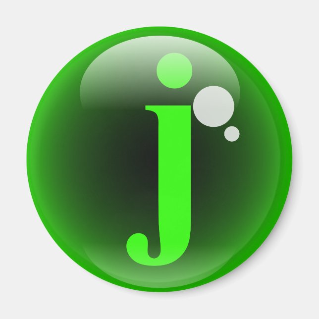 Monogram Bubble J Magnet (Front)