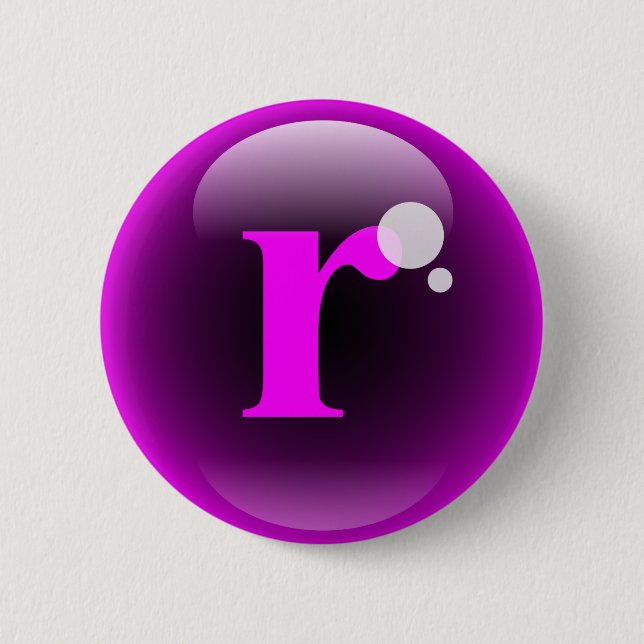 Monogram Bubble R 6 Cm Round Badge (Front)