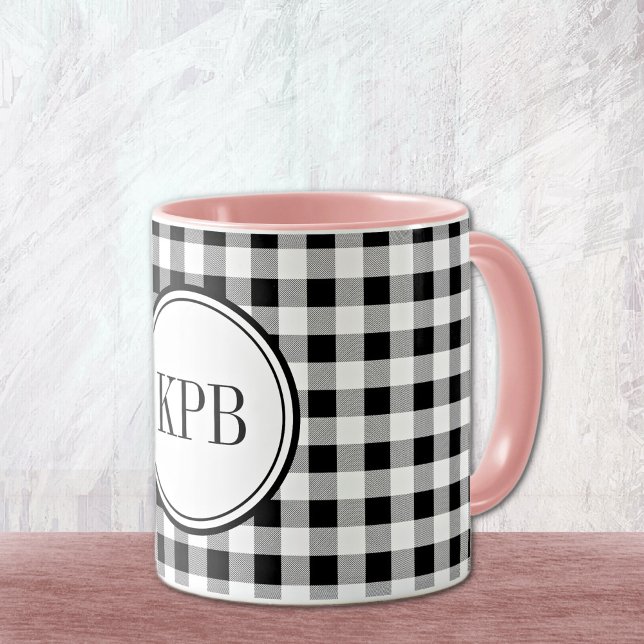 Monogram Buffalo Check 11oz. Combo Beverage Mug (Creator Uploaded)