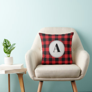 Monogram Buffalo Check Pattern Cushion