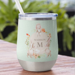 Monogram Bunny Rabbits Floral Easter Personalised