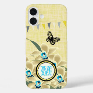Monogram Bunting Vintage Orchid iphone iPhone 16 Plus Case