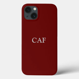 Monogram Burgundy Maroon Dark Red White  iPhone 13 Case