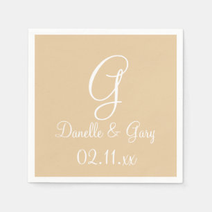 Monogram Burlap Tan Premium Colourful Napkins