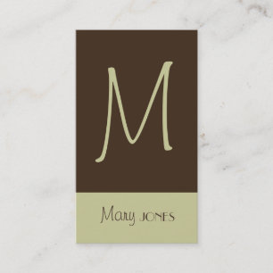 Monogram Business Card en retro colours