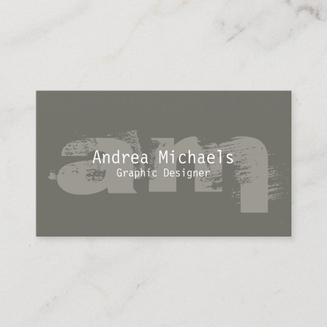 Monogram Business Card Epoxy Initials (Front)