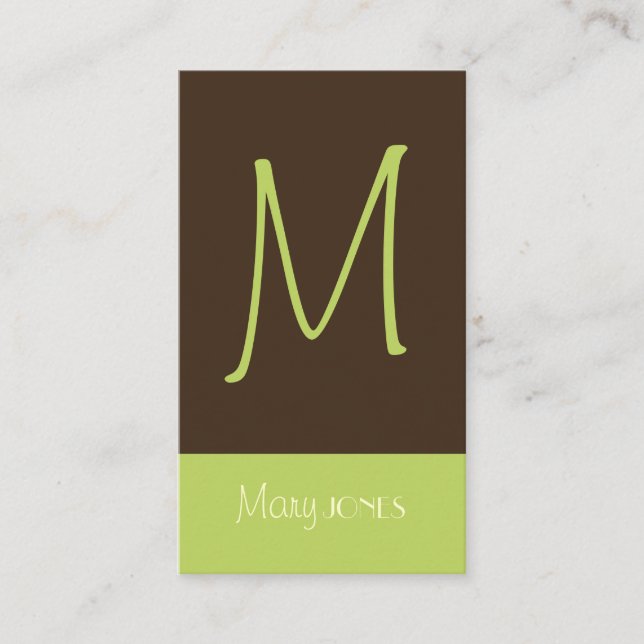 MONOGRAM BUSINESS CARDS en retro colours (Front)