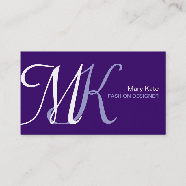 Monogram Business Colour Business Card (Front)