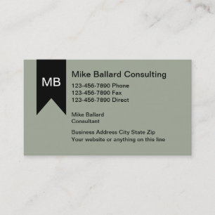 Monogram Business Consultant Business Cards