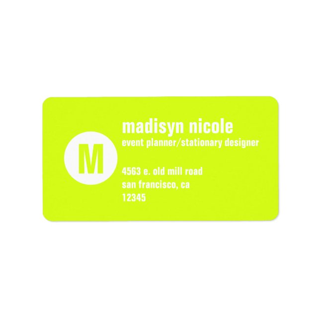 MONOGRAM BUSINESS LABEL (Front)